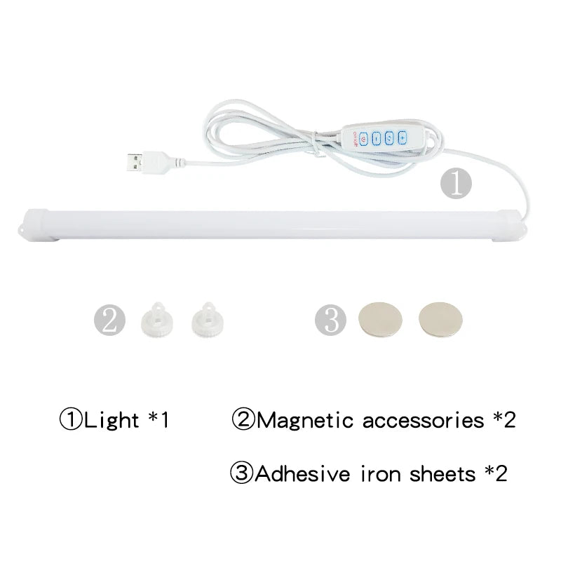 Magnetic USB Under-Cabinet Light Strip — Dimmable 3-Color LED