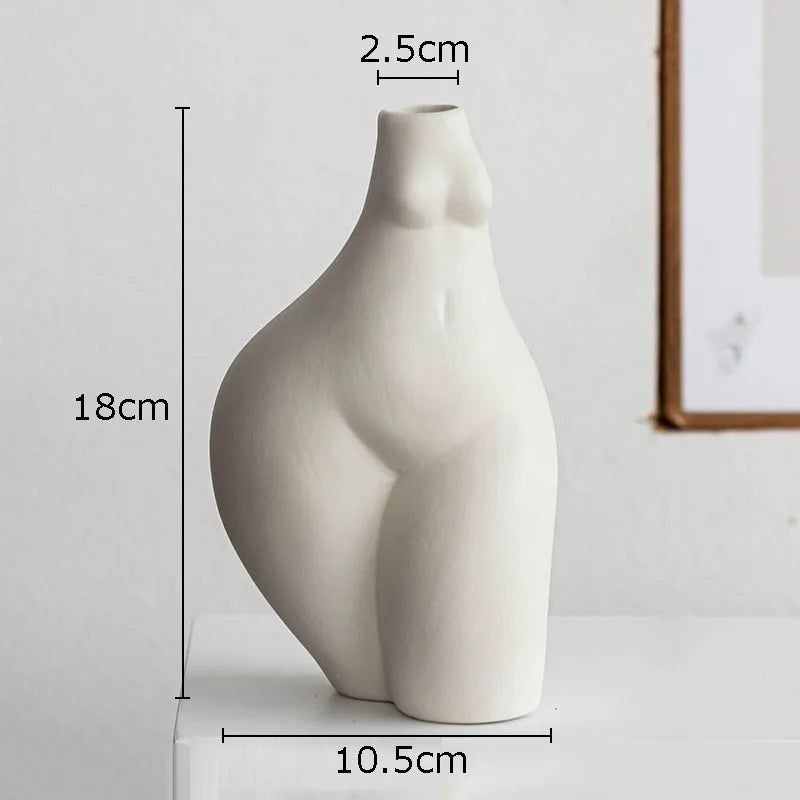 Sculptural Torso Ceramic Vase — Nordic Art Object Vessel