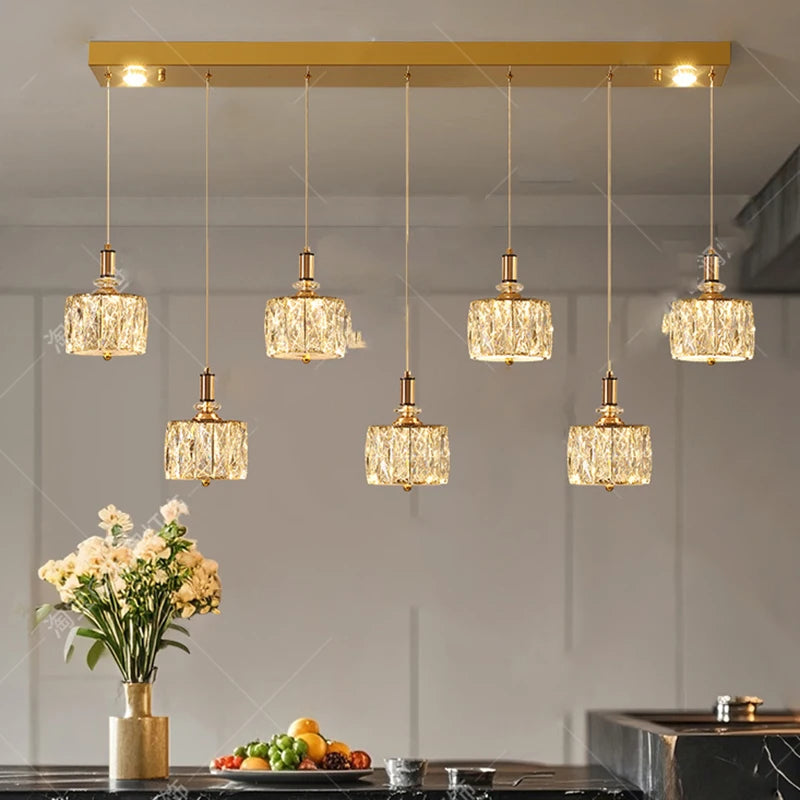 Crystal Restaurant Chandelier — Grand Multi-Head Villa Ceiling Light