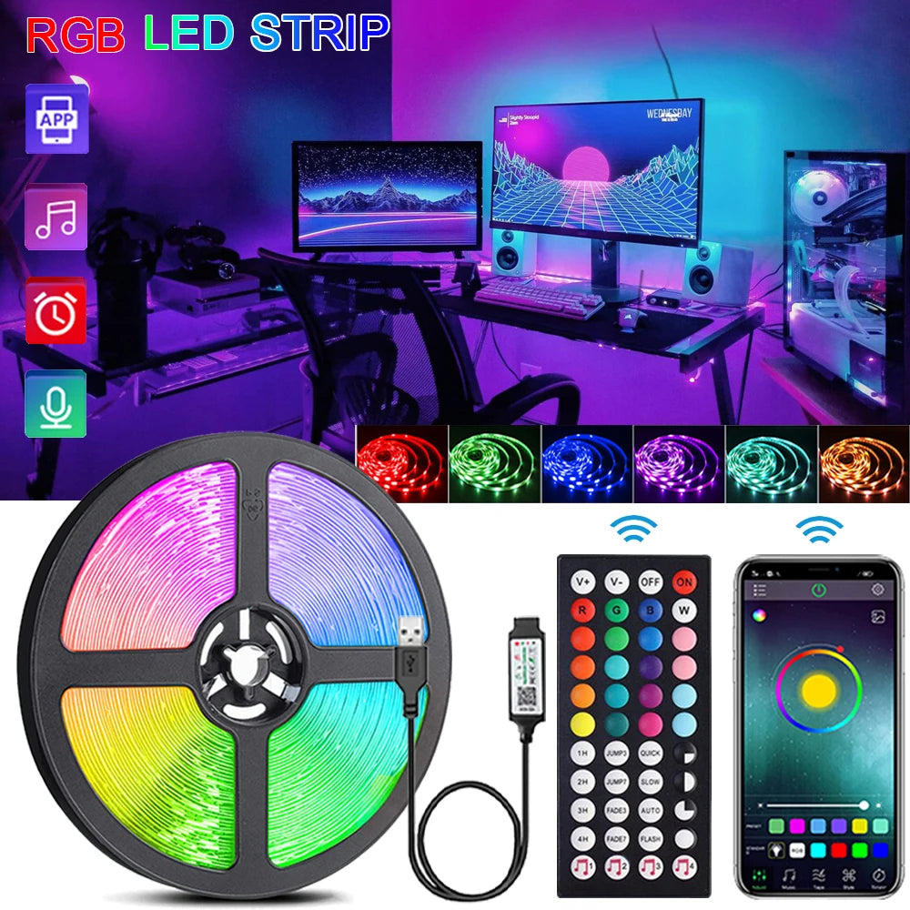 RGB LED Strip Lights — Music Sync App & Remote Controlled Ambient Strip