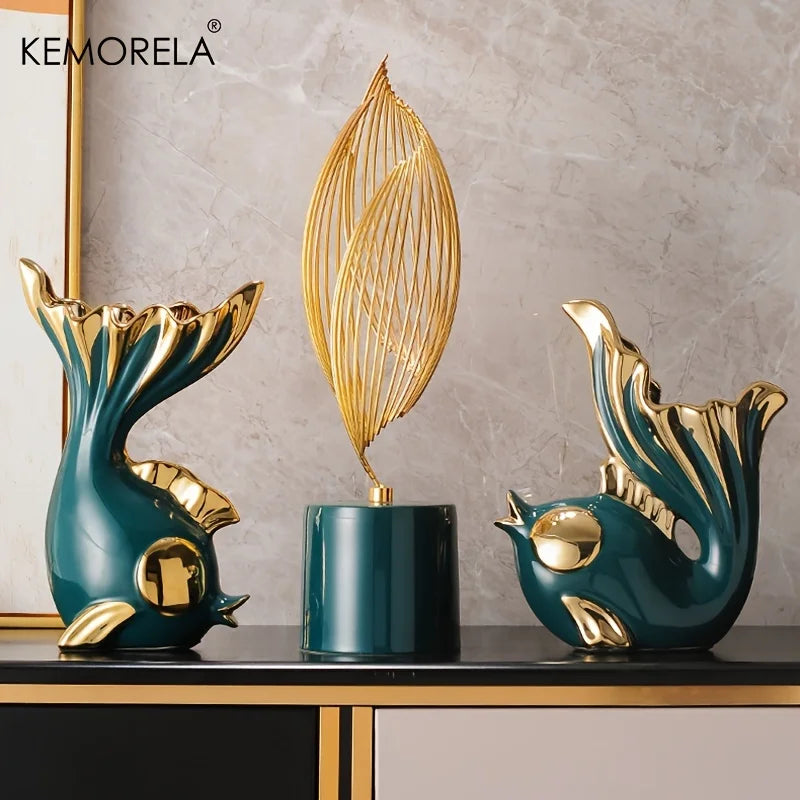 Modern Abstract Ceramic Statue — Sculptural Centerpiece for Living Room