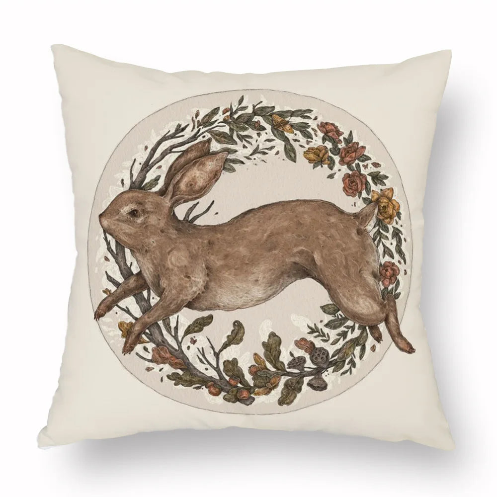 Woven Animal Print Pillow Cover — Textured Sofa & Car Cushion
