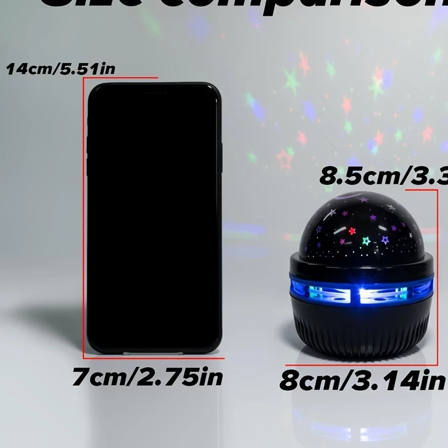LED Starry Sky Projector Night Light — USB Star & Moon Room Decor